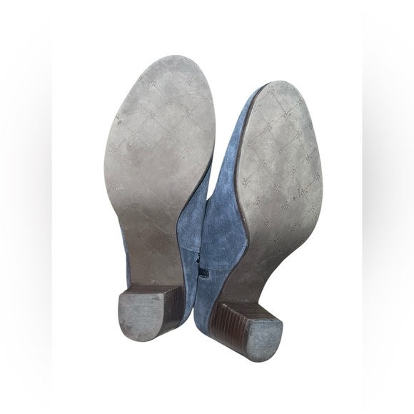 Jack Rogers Women’s Marianne‎ Navy Blue Suede Ankle Boots Size 6.5 Stacked Heel - Picture 4 of 9